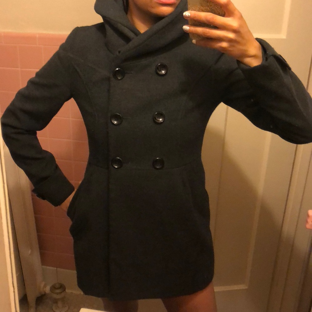 New York & Company gray non wool peacoat XS